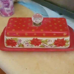 Pioneer Woman holiday butter dish